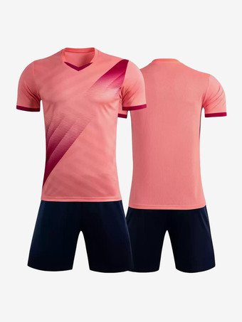 ピンクユニセックス アクティブウェア 半袖 タイダイ カスタマイズ フットボール ジャージ