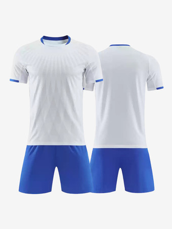 ホワイト ユニセックス アクティブウェア 半袖 カスタマイズ フットボール ジャージ