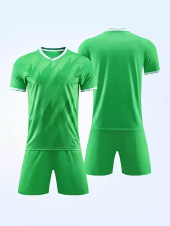 グリーン メンズカジュアルアクティブウェア半袖カスタマイズフットボールジャージ