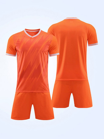 オレンジ メンズカジュアルアクティブウェア半袖カスタマイズフットボールジャージ