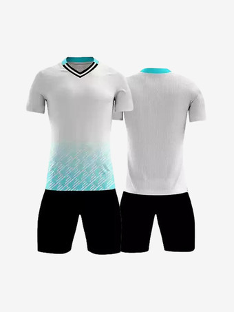 ホワイト メンズ スポーツウェア タイダイ Vネック 半袖 カスタマイズ フットボール ジャージ