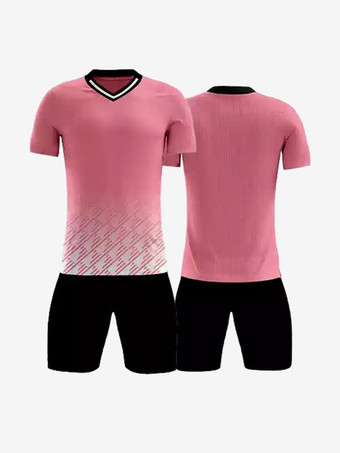 ピンクメンズ スポーツウェア タイダイ Vネック 半袖 カスタマイズ フットボール ジャージ