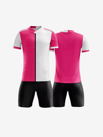 ローズレッドメンズ スポーツウェア パッチワーク 半袖 カスタマイズ フットボール ジャージ