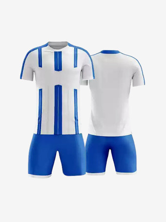 ホワイト メンズ アクティブウェア ストライプ 半袖 カスタマイズ フットボール ジャージ