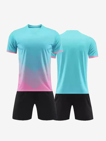 ライトスカイブルーメンズ タイダイ カスタマイズ フットボール ジャージ ラウンドネック 半袖 アクティブウェア