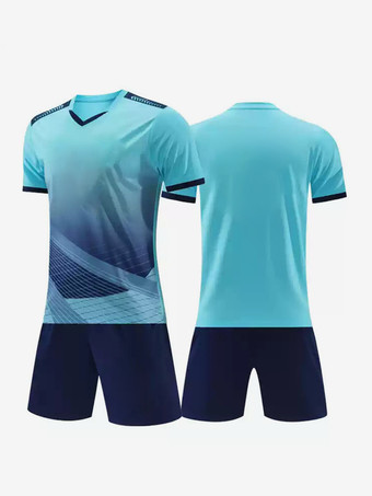 ライトスカイブルーメンズ アクティブウェア 半袖 タイダイ カスタマイズ フットボール ジャージ