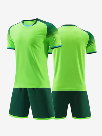 グリーン カスタマイズされたフットボールプリントジャージ大人用フットボールチームユニフォームトレーニングスポーツウェア