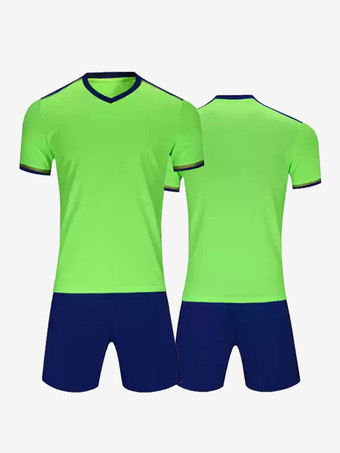 グラスグリーンメンズ アクティブウェア 半袖 パッチワーク カスタマイズ フットボール ジャージ