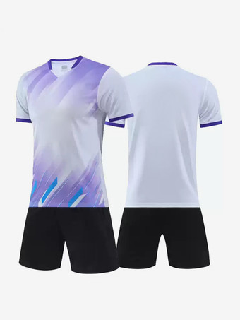 ホワイト メンズ アクティブウェア 半袖 プリント カスタマイズ フットボール ジャージ