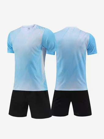 ライトスカイブルーメンズ アクティブウェア 半袖 タイダイプリント カスタマイズ フットボール ジャージ