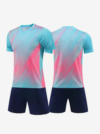 ブルー メンズ アクティブウェア 半袖 タイダイプリント カスタマイズ フットボール ジャージ