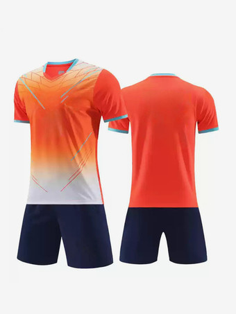 オレンジ メンズ半袖タイダイプリントカスタマイズフットボールジャージ