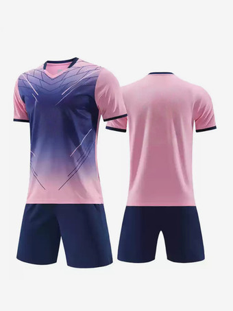 ピンクメンズ半袖タイダイプリントカスタマイズフットボールジャージ