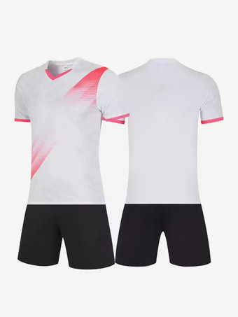 ホワイト メンズカスタマイズフットボールジャージ半袖スポーツウェア