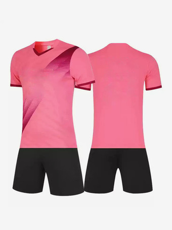 ピンクメンズカスタマイズフットボールジャージ半袖スポーツウェア