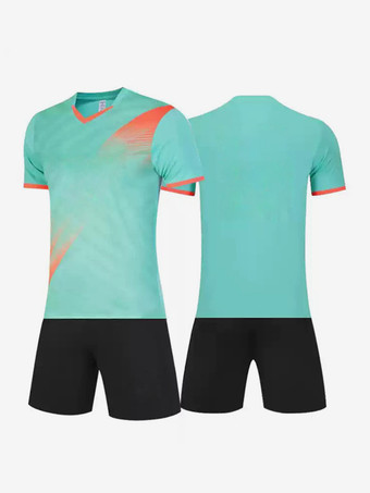 グリーン メンズカスタマイズフットボールジャージ半袖スポーツウェア