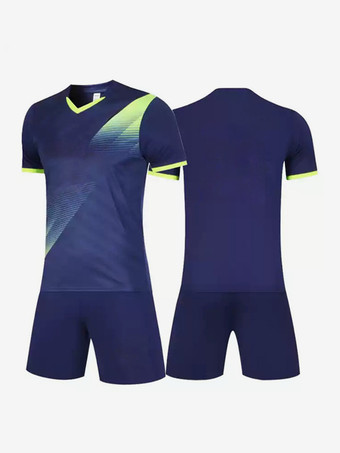 ブルー メンズカスタマイズフットボールジャージ半袖スポーツウェア