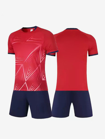 レッド メンズ カスタマイズ フットボール ジャージ カジュアル 半袖 スポーツウェア
