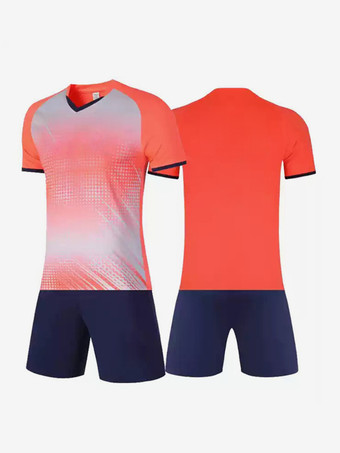 オレンジ メンズ カスタマイズ フットボール ジャージ 半袖 アクティブウェア
