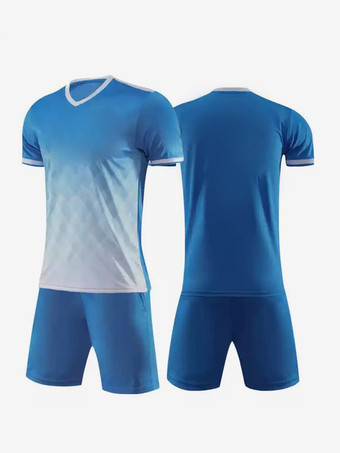 ライトスカイブルーメンズ カスタマイズ フットボール ジャージ V ネック 半袖 アクティブウェア