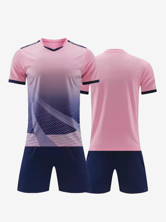 ピンクメンズ カスタマイズ フットボール ジャージ V ネック 半袖 アクティブウェア