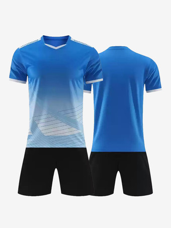 ロイヤルブルーメンズ カスタマイズ フットボール ジャージ V ネック 半袖 アクティブウェア