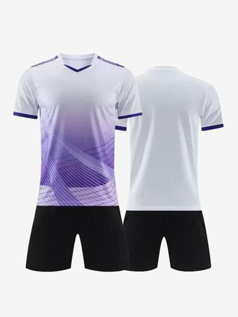 ホワイト メンズ カスタマイズ フットボール ジャージ V ネック 半袖 アクティブウェア