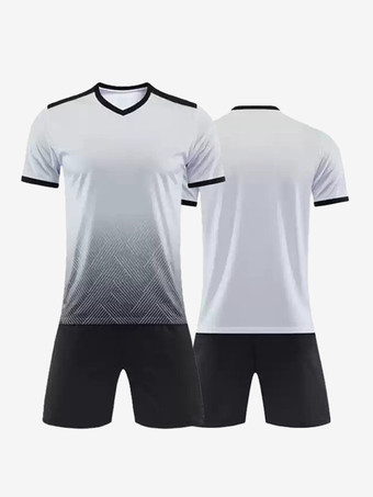 ホワイト メンズ タイダイ カスタマイズ フットボール ジャージ V ネック 半袖 アクティブウェア