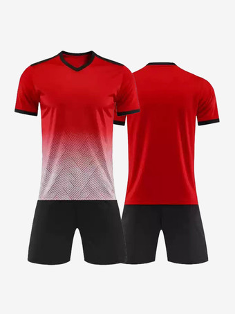 レッド メンズ タイダイ カスタマイズ フットボール ジャージ V ネック 半袖 アクティブウェア