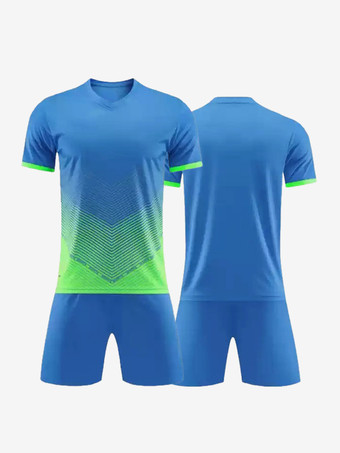 ブルー メンズ タイダイ カスタマイズ フットボール ジャージ ラウンドネック 半袖 アクティブウェア