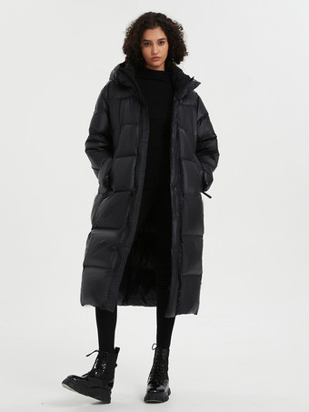 ブラック 女性用ダウンジャケット グースダウン