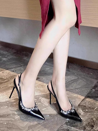 レディース ハイヒール スティレットヒール パンプス パテント PU アッパー