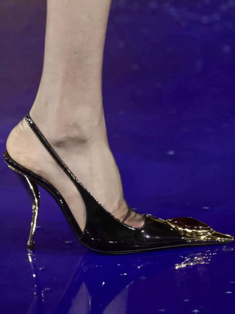 レディースハイヒール 特殊形状ヒールパンプス 特許PUアッパー