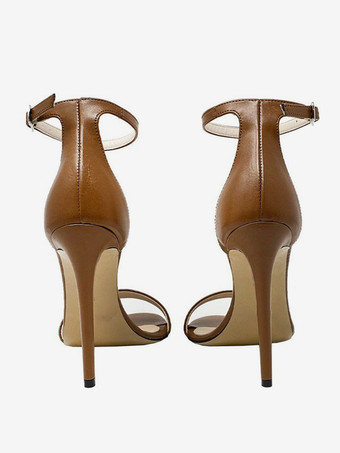 Sandales à talons pour femmes chaussures à bout ouvert avec bride à la cheville et motif zèbre