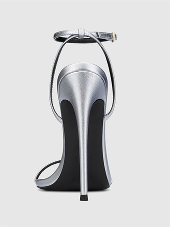 ゴールドハイヒールサンダル オープントゥ スティレットヒール パーティーシューズ