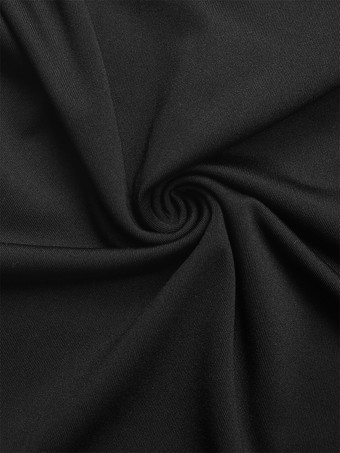 長袖ボディスーツ ブラック フリル バックレス レイヤード バトーネック シック ポリエステル レディース トップス