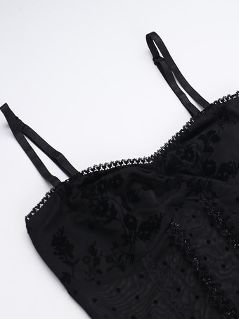 ハロウィン レディース ゴシック ドレス ブラック レース メッシュ ゴシック ポリエステル チュニック ロングドレス