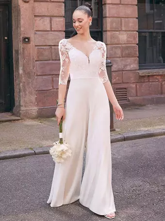 Tuta da sposa, pantaloni da sposa, abito da matrimonio civile