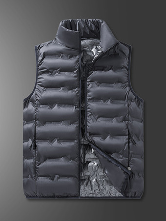 グレイメンズ ダウン アウトドア スタンドカラー ノースリーブ パッド入りベストコート