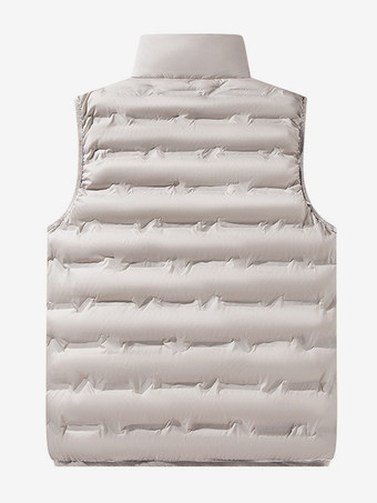 メンズ ダウン アウトドア スタンドカラー ノースリーブ パッド入りベストコート