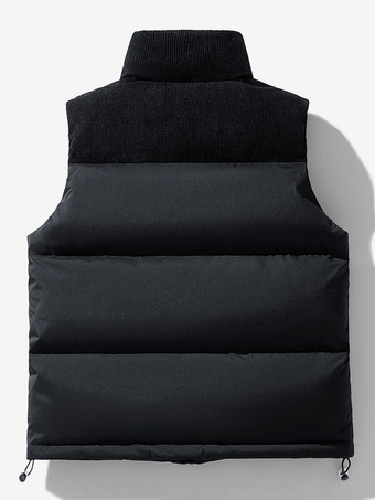 メンズ パファーベスト アウトドア スタンドカラー ノースリーブ パッド入りベスト コート