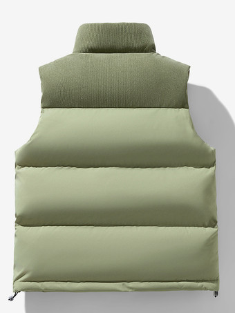 メンズ パファーベスト アウトドア スタンドカラー ノースリーブ パッド入りベスト コート