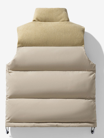 メンズ パファーベスト アウトドア スタンドカラー ノースリーブ パッド入りベスト コート