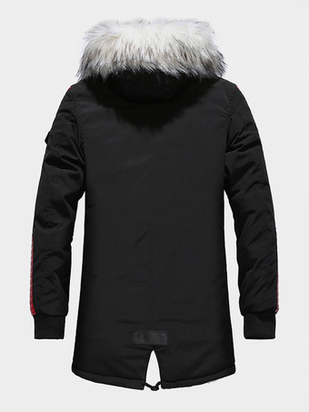 Parka acolchada larga con capucha para hombre resistente al agua para invierno