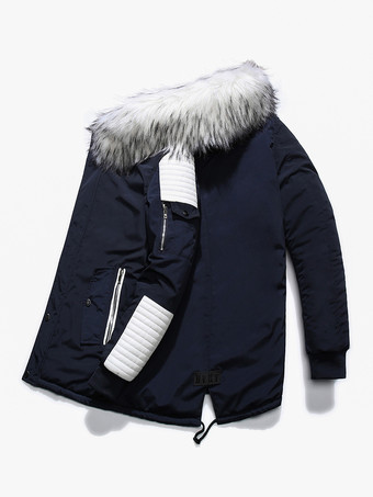 Parka acolchada larga con capucha para hombre resistente al agua para invierno