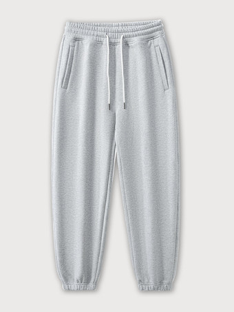 ライトグレーメンズ フリース スウェットパンツ カジュアル 吸湿発散性 通気性 ズボン