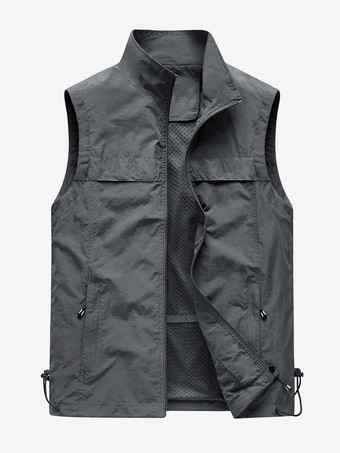 グレイメンズ クラシック アウトドア フィッシングベスト 防水 通気性 マルチポケット カジュアルベスト
