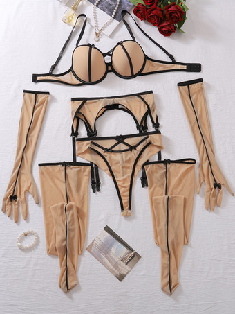 セクシーランジェリー 5点セット ブラック 大人用ブラ パンティ セット