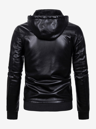 メンズレザージャケット モーターサイクル カジュアル スタンドカラー ウィンドブレーカー ジッパーポケット付き