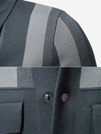 メンズジャケット ストライプポケット カジュアルカーディガン